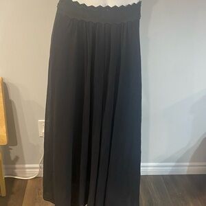 Fuzzi zig zag waist maxi skirt full length flowy layered black medium Italy